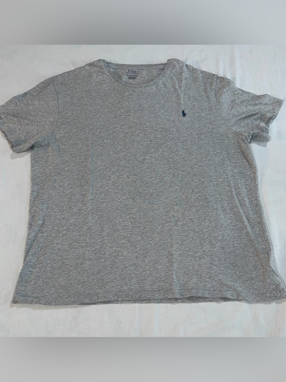 Polo Ralph Lauren Men's XL Heather Gray Cotton Crewneck T-Shirt Navy Pony B12